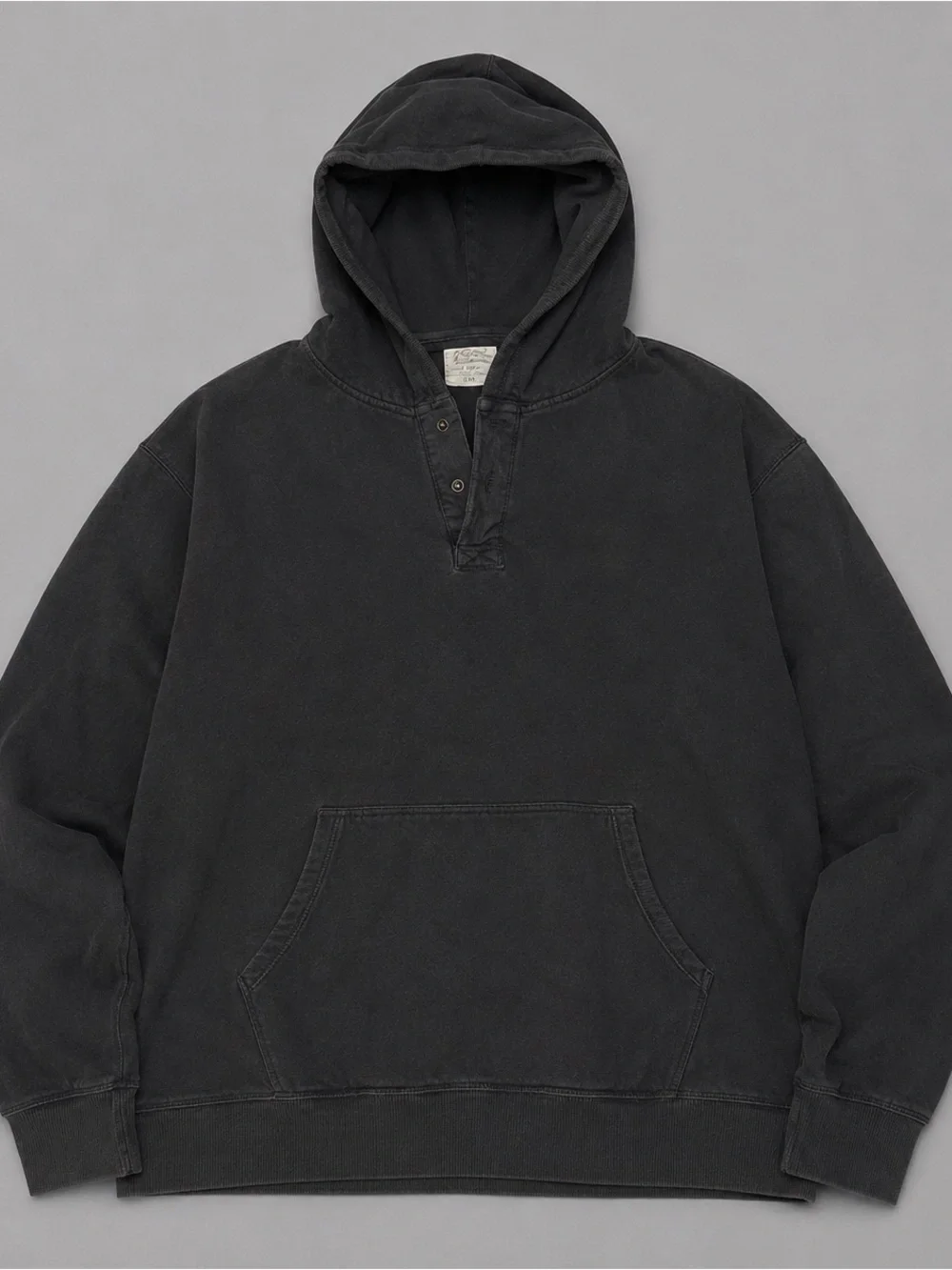 J.Crew Men’s Medium Garment Dyed Pullover Hoodie Black 100% Cotton Casual